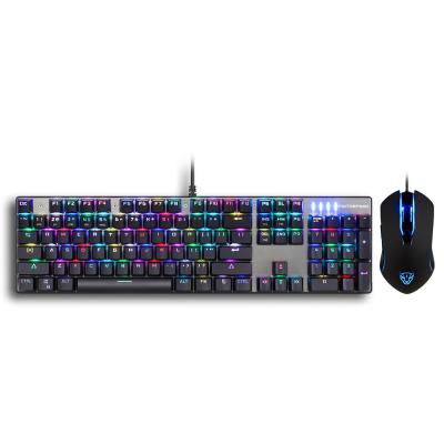 China For Gaming Motospeed CK888 Gaming Keyboard USB Wired Combo RGB Backlight Mechanical Keyboard Mouse For Computer Laptop Games Gamer for sale