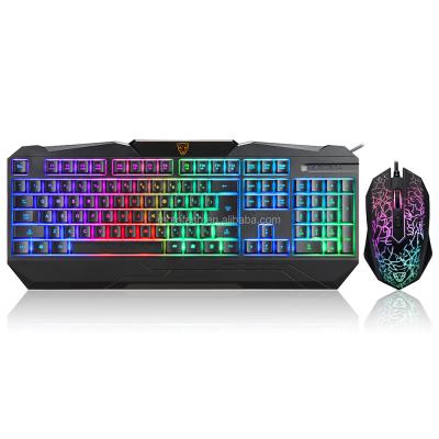 China S69 Black USB Wired Gaming Three Color Backlit Keyboard and Mouse Combo For For PC Computer, Laptop S69 for sale