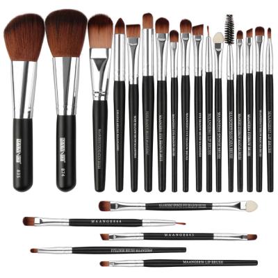 China High quality Wood Handle Makeup Brushes Fan Brush best make up brush for sale