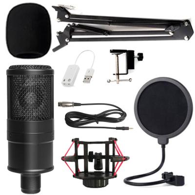 China Low Price K16 Mic Broadcasting Condenser Microphone For Computer Headset Microphone With Stand Kit For Studio Recording for sale