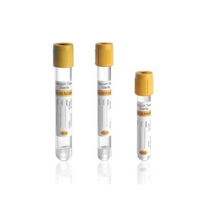 중국 CE Certified Vacuum Venous Vacuum Blood Collection Gel And Clot Activator Yellow Cap Tube 판매용