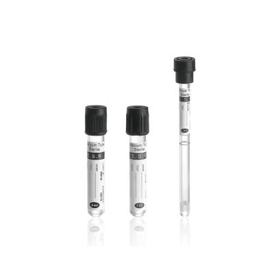 Cina Medical Disposable Vacuum Blood Collection Sodium Citrate Tube 1.6ml 2.4ml ESR Tube Black Top in vendita