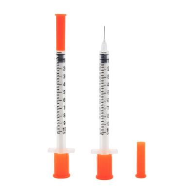 Cina Home Use Plastic Insulin Syringe 0.3ml 0.5ml 1ml Disposable Medical Injection Plastic Insulin Syringe in vendita