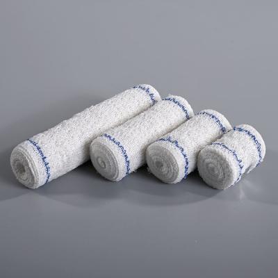 China Blue Red White Color Line Medical Cotton Crepe Bandage Elastic Crepe Bandage Spandex Crepe Bandage zu verkaufen