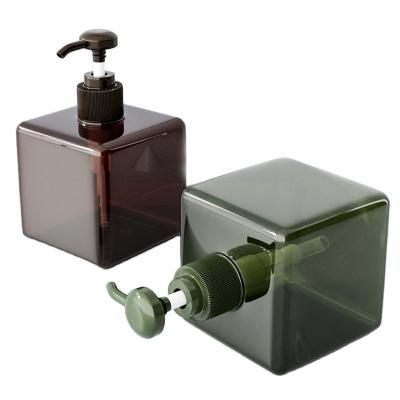 China Cosmetic Packing Lotion Pump Shower Gel Square Bottle Cosmetic Plastic for sale