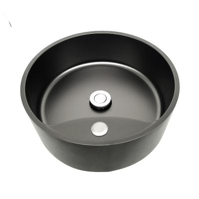 China Without Faucet Wholesale Single Bowl Wash Basins Kitchen Bathroom Black Stainless Steel Sink for sale