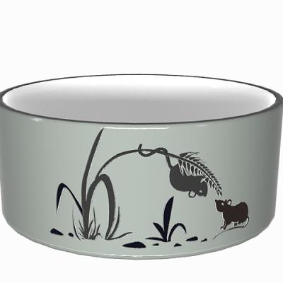 China Ceramic Dog and Cat Bowls Custom Engraved Disposable Ceramic Bowl 16Oz Dog Bowl Pet Design and Decal Disposable Dish for Dry or Wet Food for sale