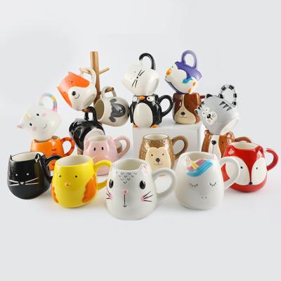 China Sustainable 3D Animal Ceramic Mug Custom With Animals Mug Ceramic Coffee Mug For Drinking for sale