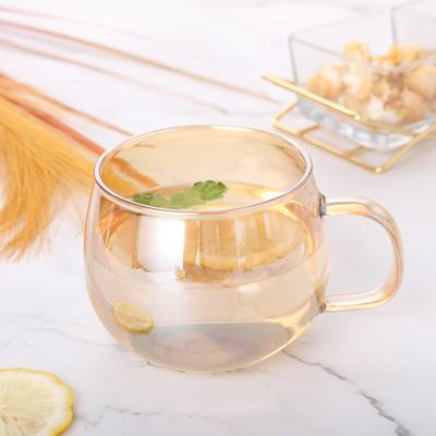 China 400ML Borosilicate Coffee Mug Tea Cup Home Best Selling With Amber Color for sale