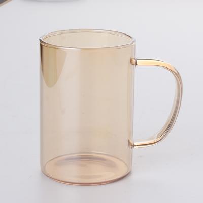 China Home Nice Borosilicate Glass Tumbler Coffee Mug 320Ml Amber Color for sale