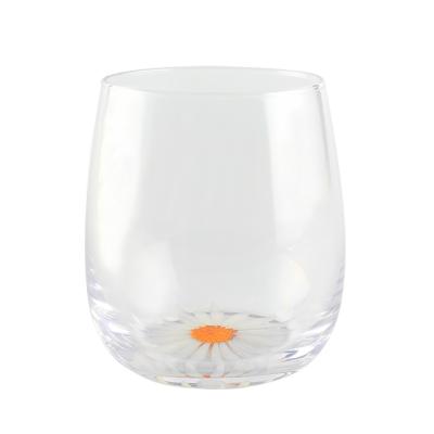 China Wholesale Viable High Borosilicate Eggshell Flowers Glass Cup WineTumbler for sale