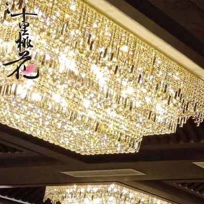 China High Quality Rectangle Customized Modern Crystal Pendant Light Glass Luxury Chandelier for sale