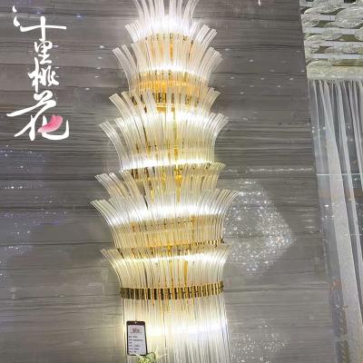 China Modern Indoor Glass Pipe Wall Light Chandeliers Luxury Bending Pendant Lights Modern for sale