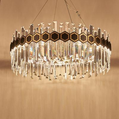 China Modern Modern Crystal Chandelier,Luxury LED Pendant Light Fixture,Oval Raindrop Chandelier Adjustable Height for Villa,Hotel,Living for sale