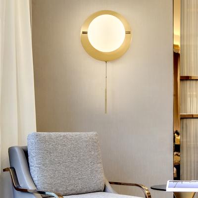 China Contemporary Modern Minimalist Wall Lamp Circle Wall Lamp Brass Gold Led Lamp For Wall High Quality for sale