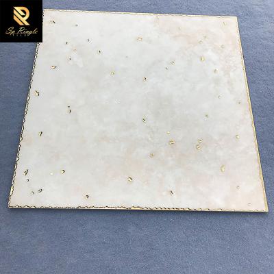 China European And American Style Springletile 60x60 Porcelain Non Slip Customized Box Rose Color Gold Frame Ceramic Floor Tiles For Bathroom for sale