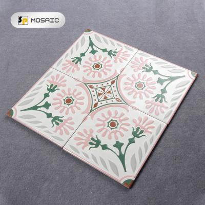 China Decorative Rustic Tiles Springletile Colorful Colorful 200x200mm Backyard Tiles Garden Pattern Antique Floor Tile for sale