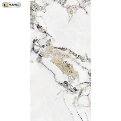 China Springletile Nordic Gold Style Porcelain Life TV Background Wall White Marble Tiles for sale