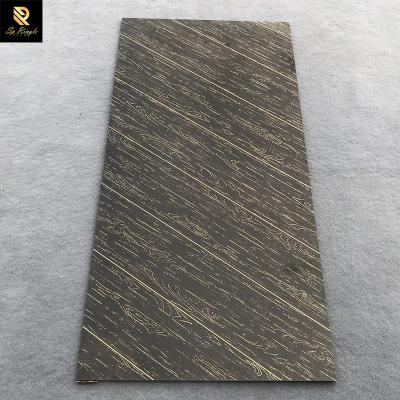 China Europe Springletile Decoration Brick Black Gold Vein Porcelain Tiles Interior Wood 60x120 for sale