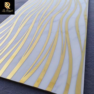 China European And American Style Springletile 60x120 WhiteTiles Wall Design Living Room Polished Bathroom Ceramic Gold Patternwall Ceramic Tile For Hotel for sale