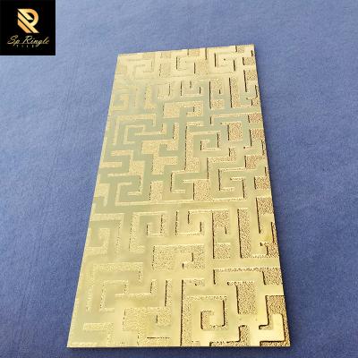 China Springletile 3d ceramic decorative pattern luxury hotel living room wall gold tiles for sale