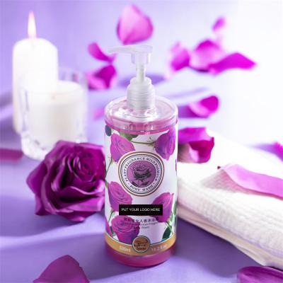 China Organic Bubble Private Label Rose And Milk Body Bath Shower Gel For Women With Natural Flower Petal for sale