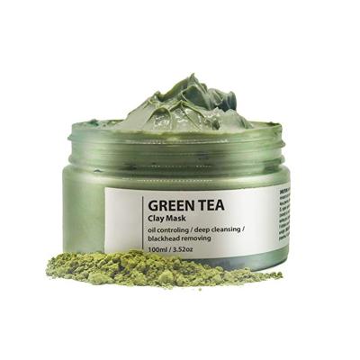 China Moisturizer Private Label Skin Brightening Moisturizing Pore Cleansing Green Tea Dead Sea Mud Facial Mask for sale