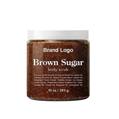 China Custom High End Exfoliator Brown Sugar Body Scrubs Private Label Soft Exfoliating Botanical For Women Mens for sale