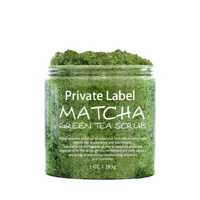 China High Quality Exfoliator Luxury Body Polish Matcha Green Tea Dead Sea Salt Exfoliating Whitening Body Scrub for sale