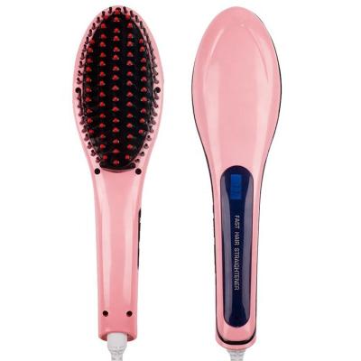 China Hotel Fast Delivery Electric Hair Straightener Sweep Ceramic Fast Heating Electric Brush Comb With Display Beauty Hair Anti-curling for sale