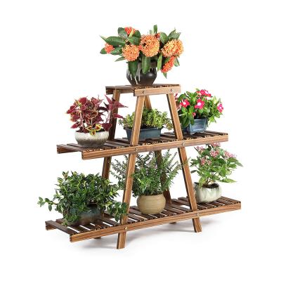 China Flower Shelf Factory Price Easy To Maintain Wooden Flower Tier Rack Shelf Flower Shelves Wood for sale