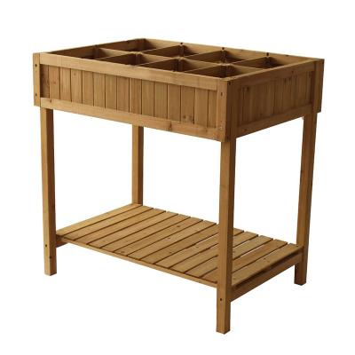 China Durable Good Quality Wooden Planter Pot Lattice Top Quality Outdoor Wooden Planter Bench for sale