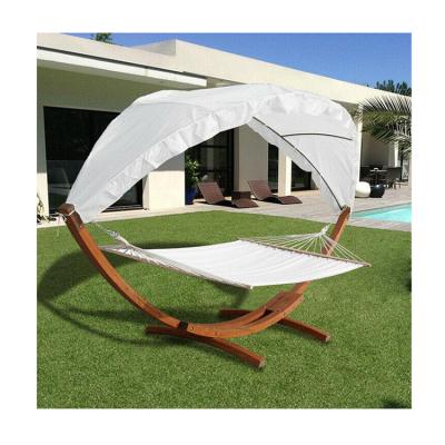 China Durable Wholesale Outdoor Furniture Garden Product Camping Hammock Stand Wood With Canopy for sale