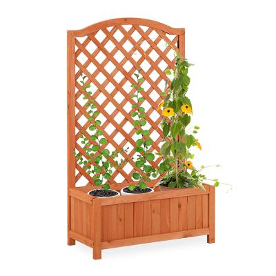 China Eco-friendly Garden Furniture Hotsale Wooden Trellis Planter Pot With Box for sale