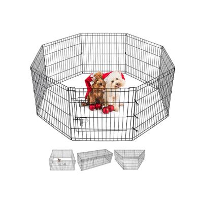 China Breathable Outdoor Foldable Portable Dog Barrier Wire Mesh Kennel Metal Playpen For Pet Exercise for sale