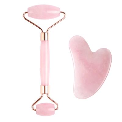 China China crystal rose quartz and jade roller massage set healing crystal wholesale for sale