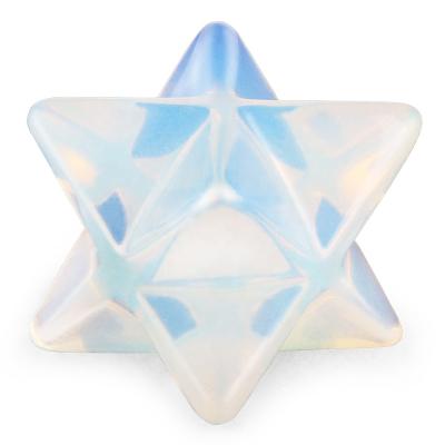 China China Opalite Gemstone Healing Crystal Hand Carved Merkaba Star For Meditation Spiritual Positive Energy Therapy for sale