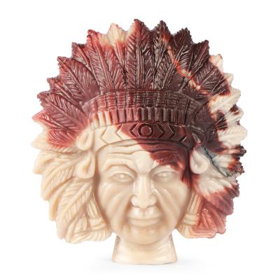 China China Mookite Jasper Crystal Indian Face Statue Hand Carved Human Head Gemstone Good Art Decoration Figurines Reiki Sculpture for sale