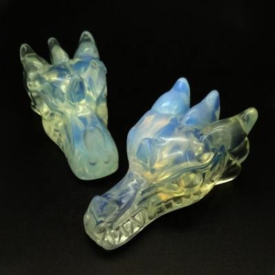 China China hotselling carving opalite and fluorite dragon skull for gemstone wholesale for sale