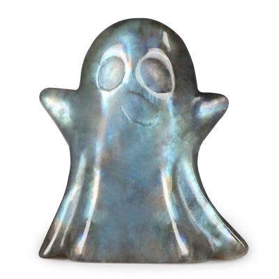 China China Labradorite Ghost Figurine Statue Hand-carved Stone Gemstone Reiki Crystal Healing Statue Halloween Carnival Party Decorati for sale