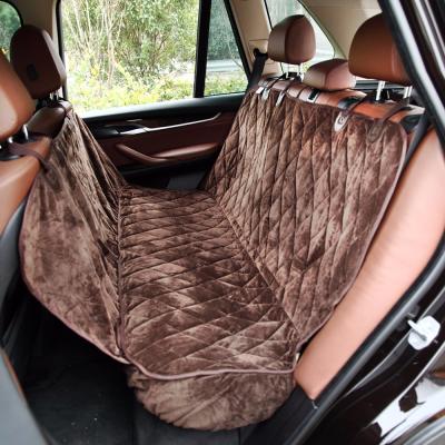 China Crystal Velvet Soft Padding Waterproof Suede Fabric Luxury Dog Seat Cover for Car Back Seat for sale