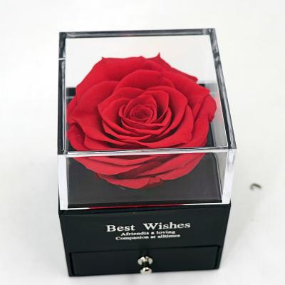 China Green Environmental Protection Acrylic Preserved Rose Flower Gift Box Soap Flower Gift Box Valentine's Day 2022 Mother's Day Gifts for sale