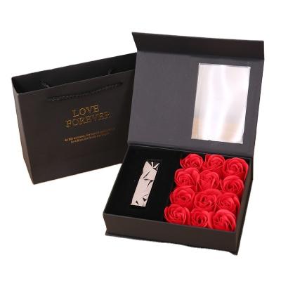 China Valentine's Day Environmental Protection 2022 Green Soap Lipstick Rose Flower Gift Ornaments Box Rose For Mother Creative Soap for sale