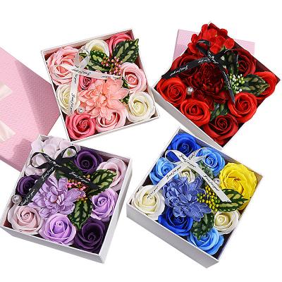 China Green Environmental Protection Preserved Artificial Flower Eternal Gift Multicolor Rose For Girlfriend Valentines Day Gifts Rose Soap Flower Gift Box for sale