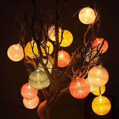 China Christams Home Decoration 2022 Christmas Cotton Ball Battery String Light Holiday New Led Christmas Tree Lights for sale