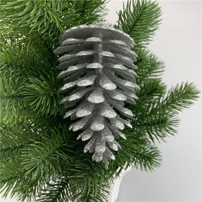 China Christams Home Decoration 11cm Large Onion Powder Gold Pine Cone Christmas Tree Decorations Silver Red Pendant Christmas Supplies for sale