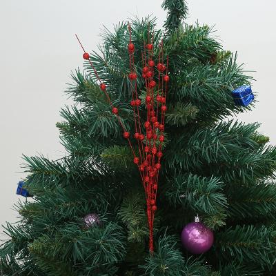 China New Christams Home Decoration Christmas Glitter Artificial Leaf Picks Christmas Decoration Pine Needle Berry Leaves for sale