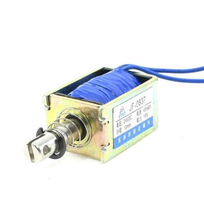 China DC frame push-pull electromagnet JF-0837B electromagnet DC12V DC24V suction 19N 10MM JF-0837B for sale