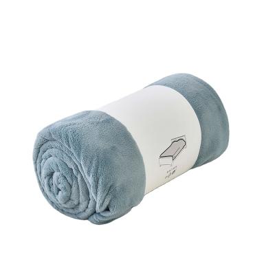 China Best Selling Anti Static Ready To Ship Coral Fleece Blanket Solid Flannel Blanket Throw for sale