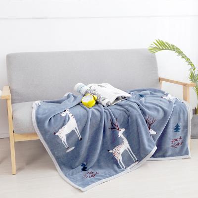 China Factory Direct Printing Anti-static Coral Velvet Spring Blanket Air Conditioning Office Nap Blanket And Autumn Leisure Shawl for sale